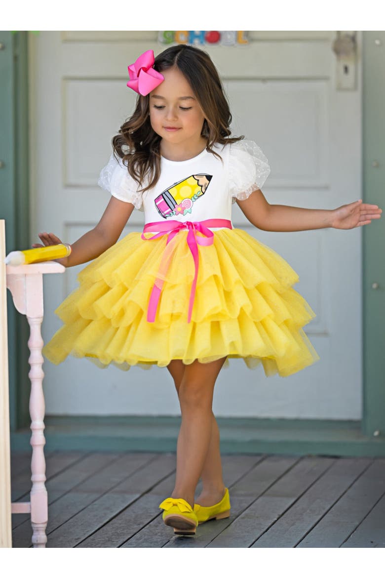 Homeroom Ballerina Layered Tutu Dress, Alternate, color, Yellow