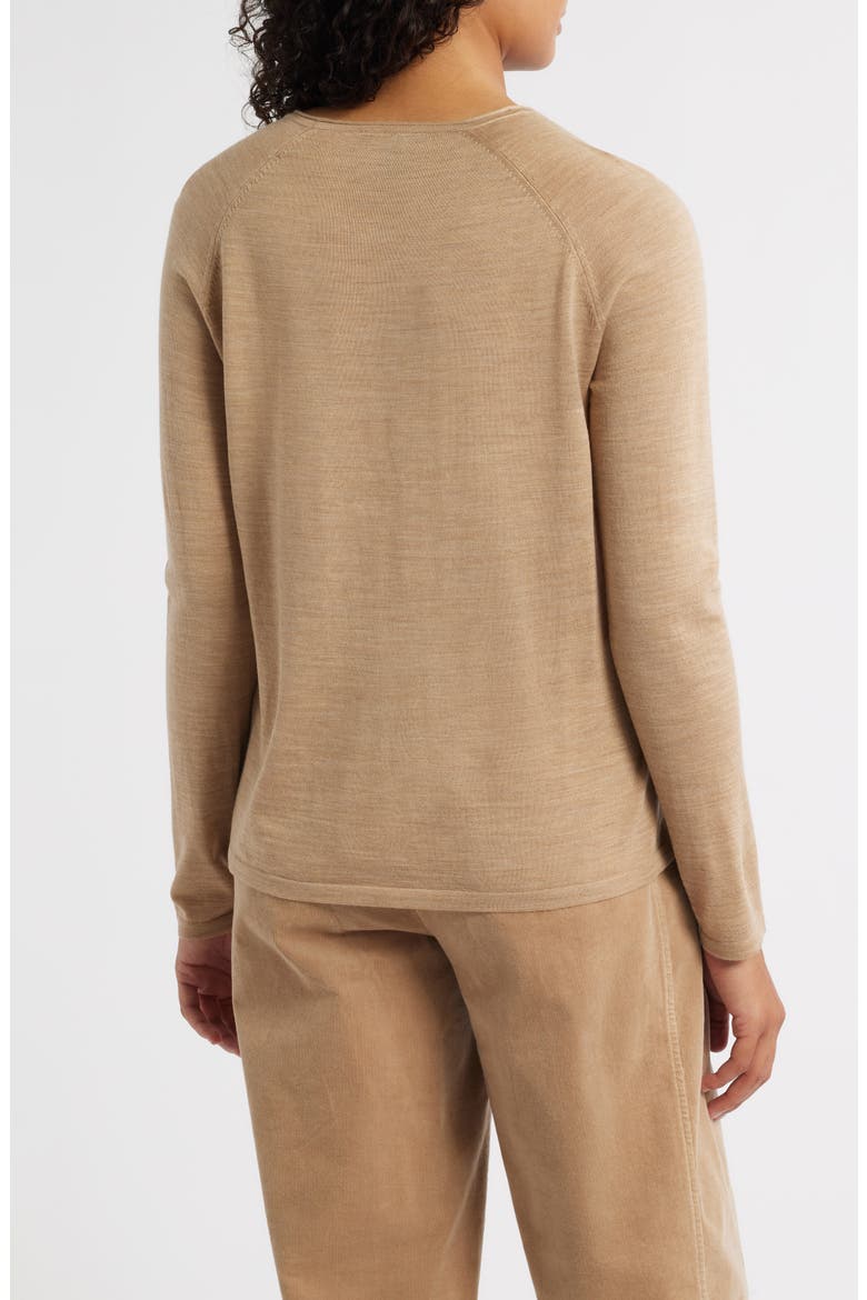 Crewneck Wool Sweater, Alternate, color, BISCUIT