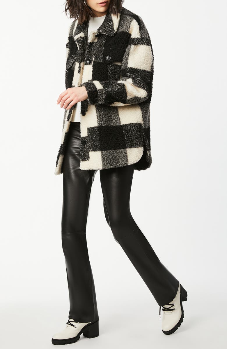 Bernardo Plaid Fleece Shirt Jacket, Alternate, color, 