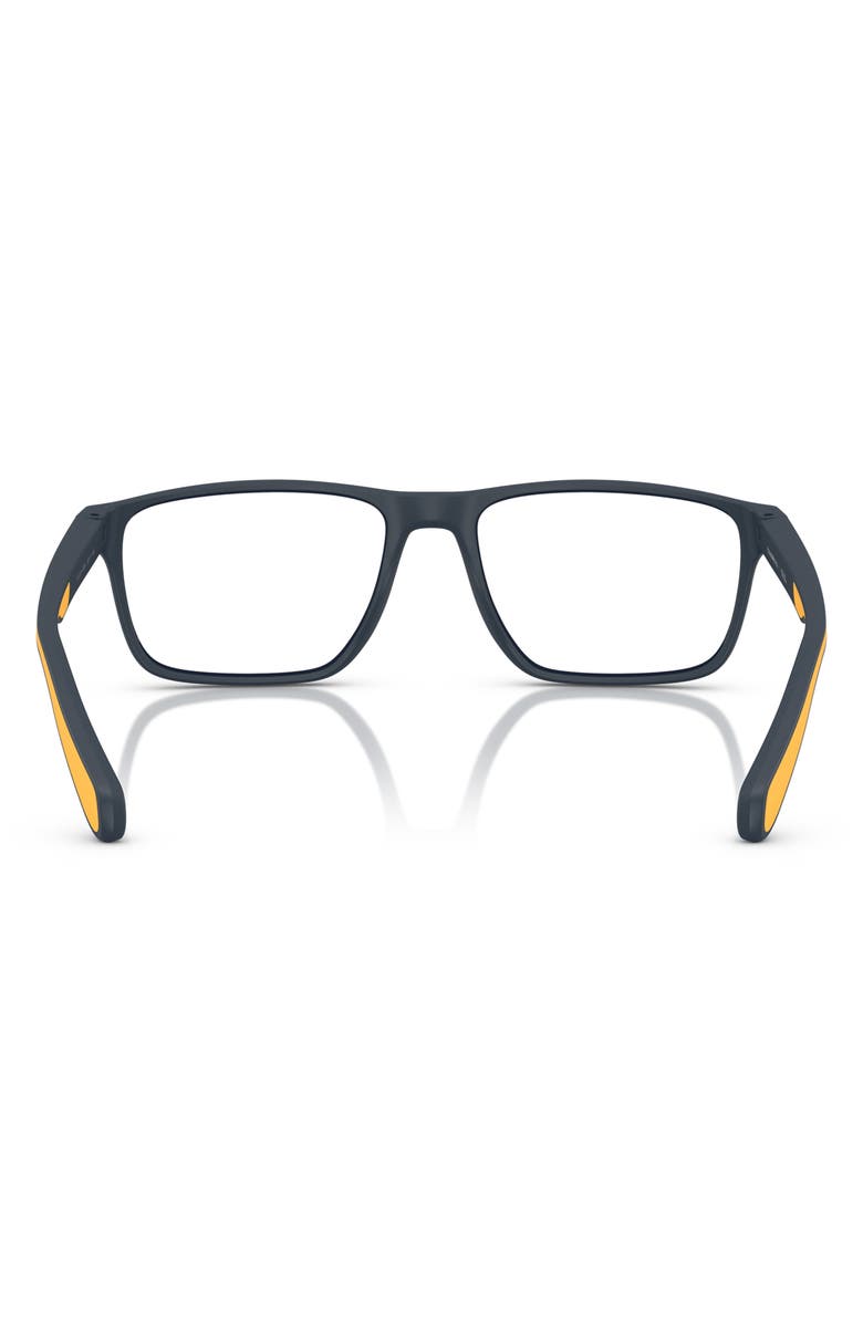 Emporio Armani 56mm Rectangle Optical Glasses, Alternate, color, Matte Blue / Demo Lens