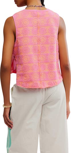 Textured Cotton Terry Side Tie Top