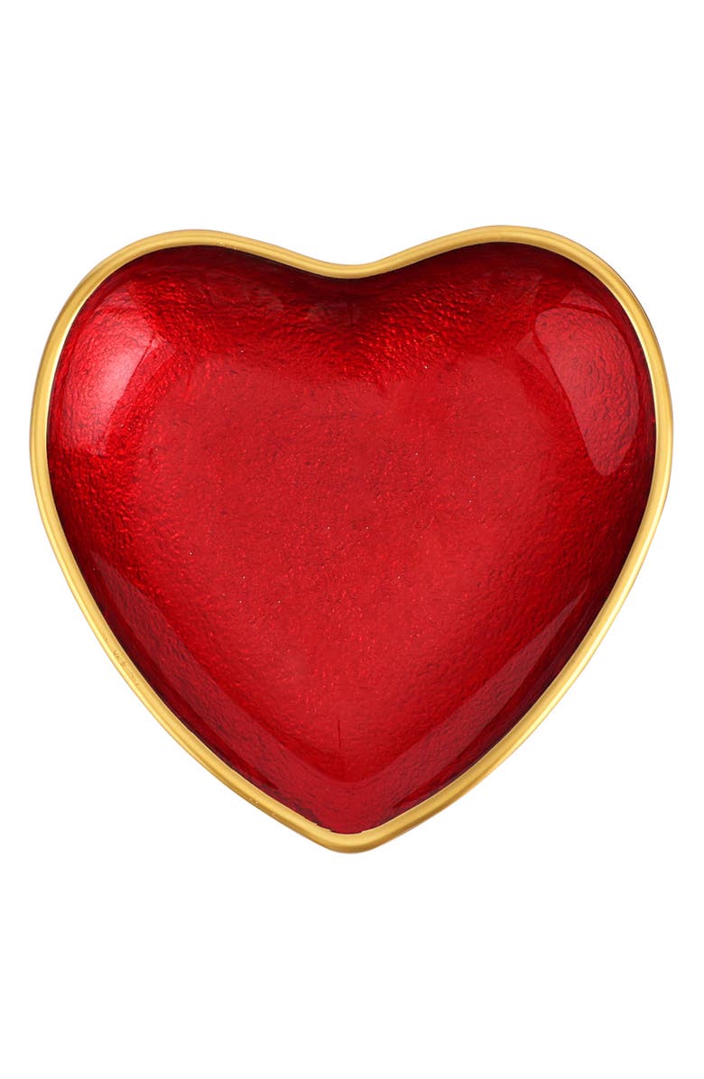 VIETRI Baroque Glass Red Heart Cocktail Plate, Main, color, Red