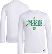 adidas Men's adidas White Seattle Sounders FC 2024 Jersey Hook AEROREADY Long Sleeve T-Shirt