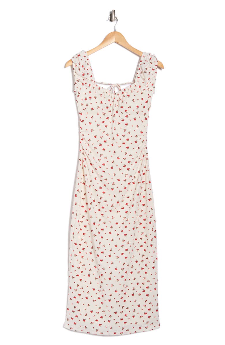 Madden Girl Ruched Tie Back Midi Dress, Alternate, color, 