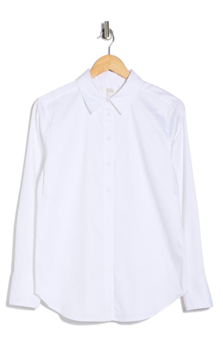 NORDSTROM RACK Boyfriend Fit Poplin Shirt, Main, color, White