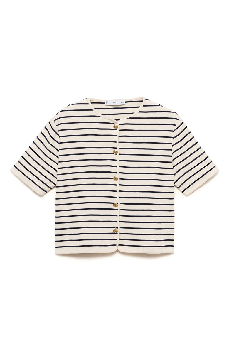 MANGO Striped Crop Cardigan, Alternate, color, 