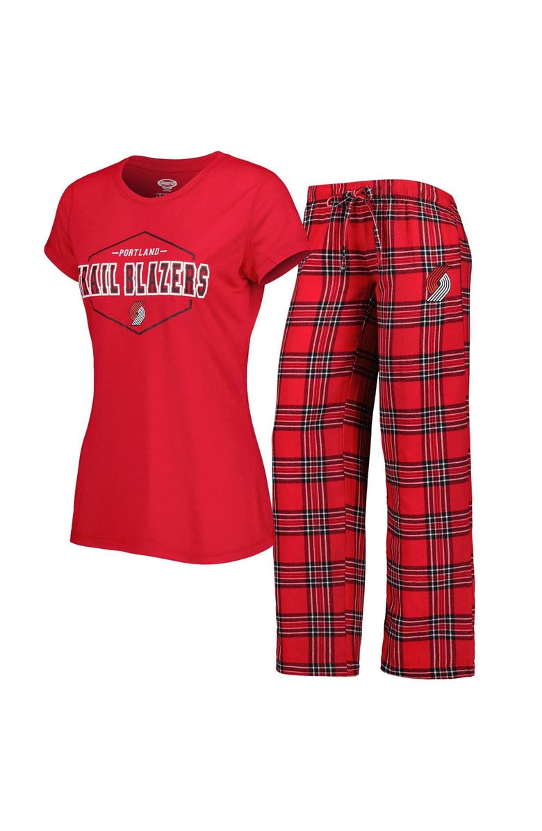 CONCEPTS SPORT Women's Concepts Sport Red/Black Portland Trail Blazers Badge T-Shirt & Pajama Pants Sleep Set, Main, color, Red