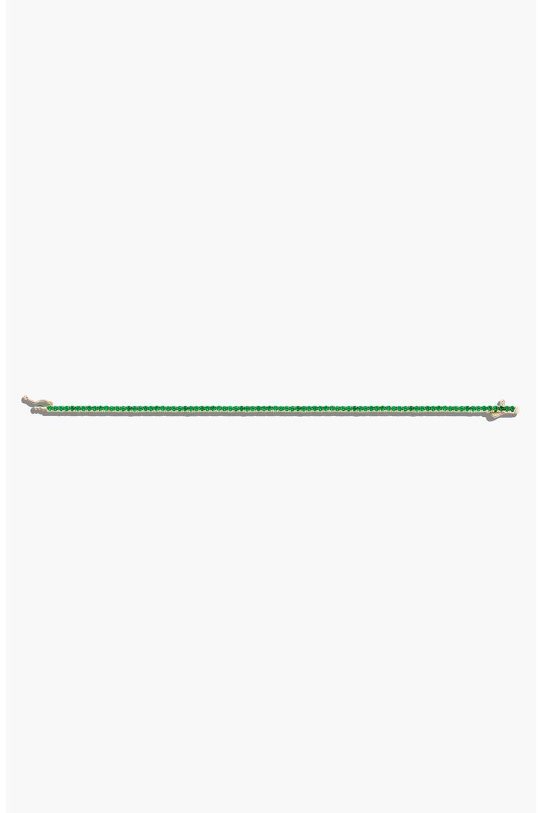 Lab Grown 3ct Green Emerald Tennis Bracelet, Alternate, color, Yellow Gold Vermeil