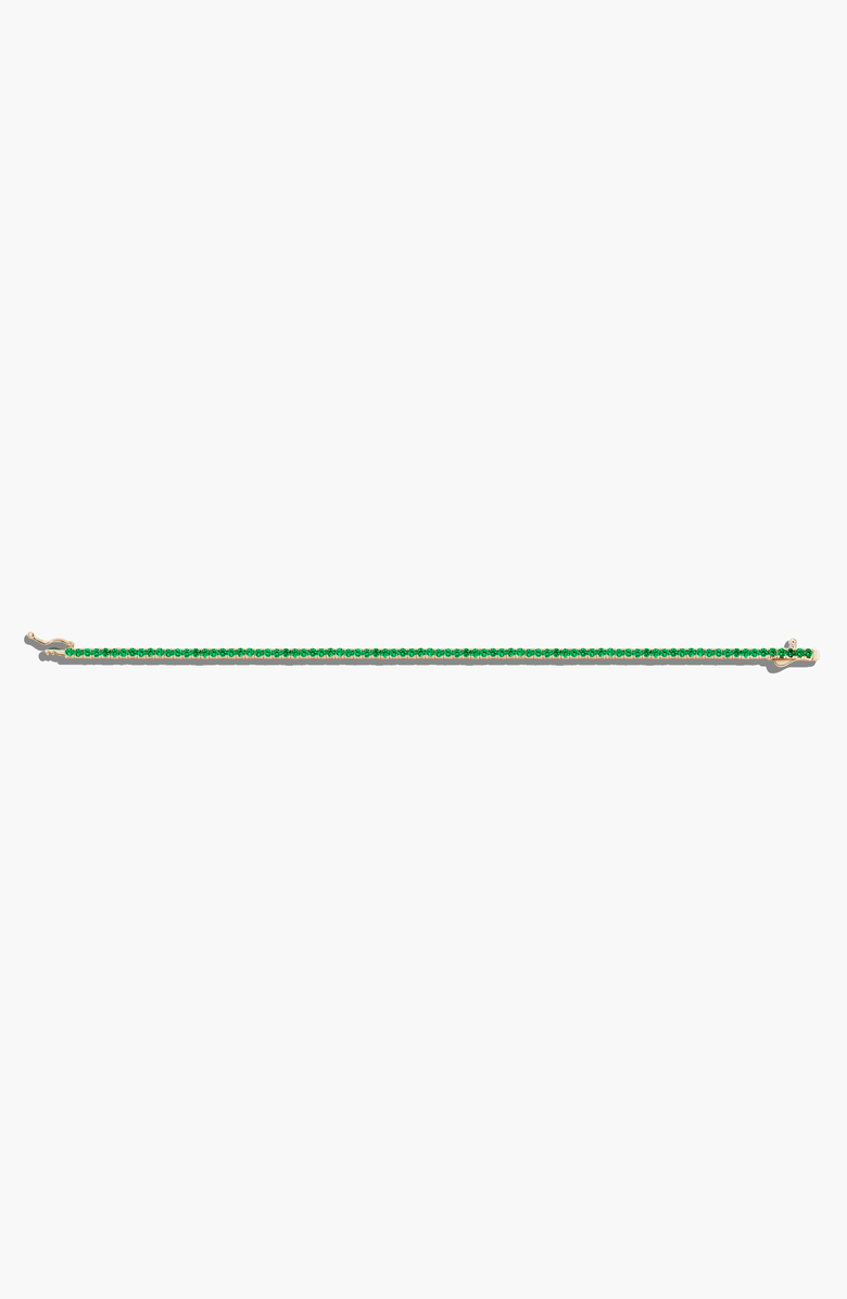 Aurate New York Lab Grown 3ct Green Emerald Tennis Bracelet, Alternate, color, Yellow Gold Vermeil