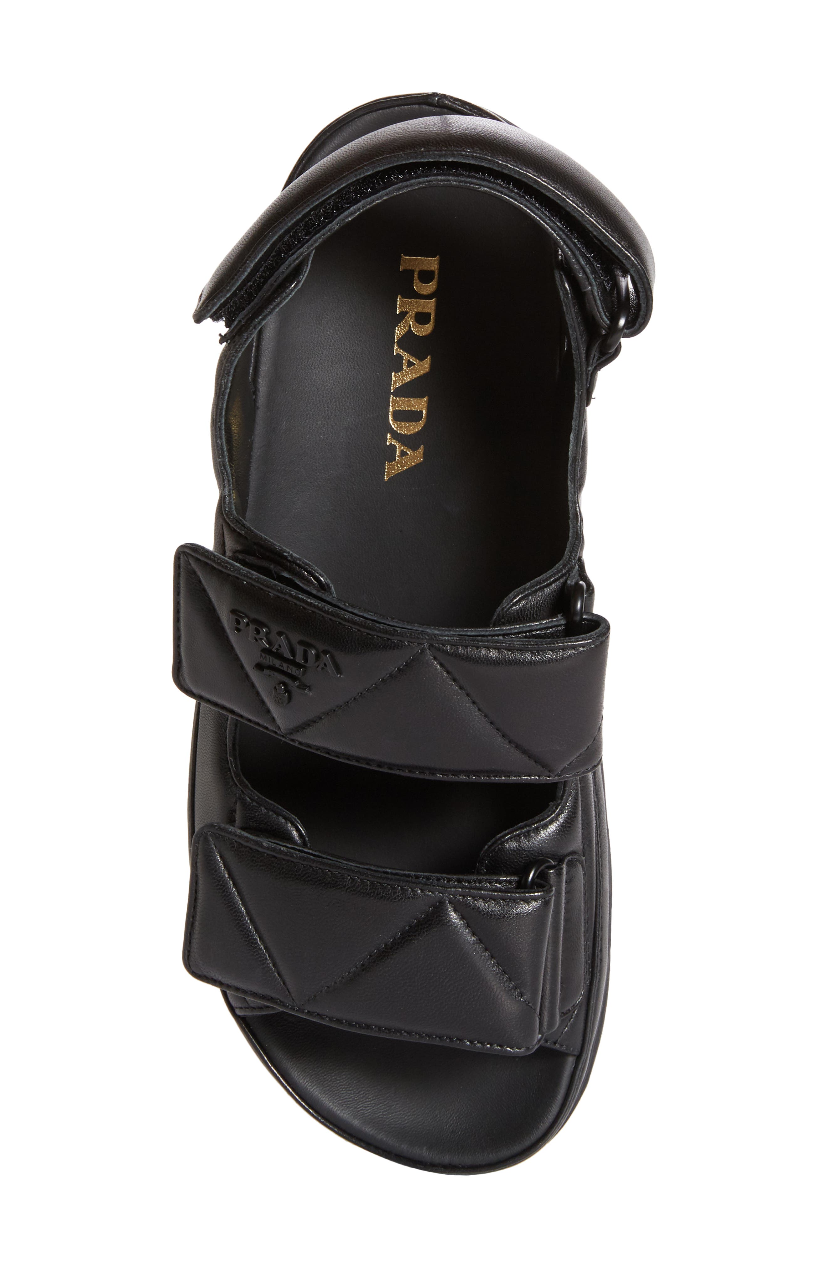 Prada Diagram Double Strap Slide Sandal, Alternate, color, 