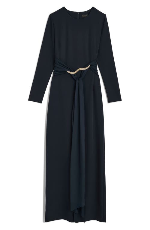 Donna Karan New York Long Sleeve Maxi Dress In Nightfall/nightfall