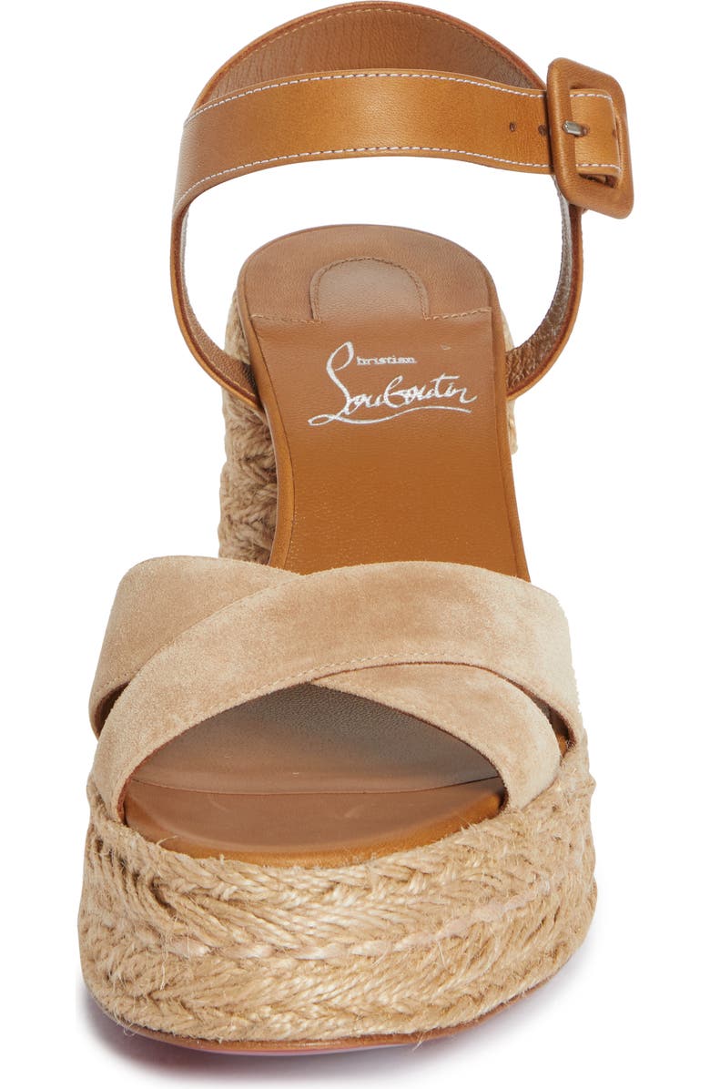 Christian Louboutin Calakala Espadrille Platform Sandal, Alternate, color, Lionne/ Terra