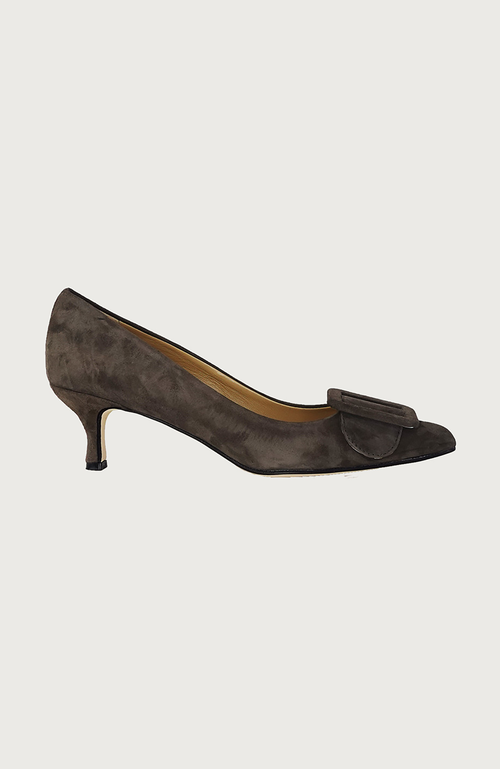 Andrea Carrano Shoes Milk Kitten Heel In Brown