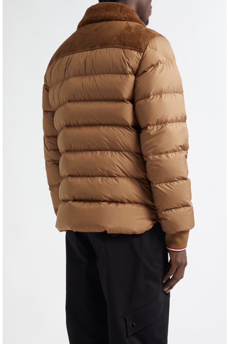 Jafferau Down Jacket with Genuine Shearling Collar, Alternate, color, CARAMEL