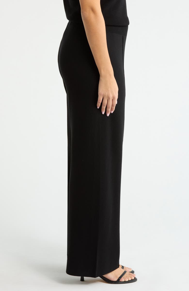 Tahari ASL Sweater Knit Pants, Alternate, color, Black