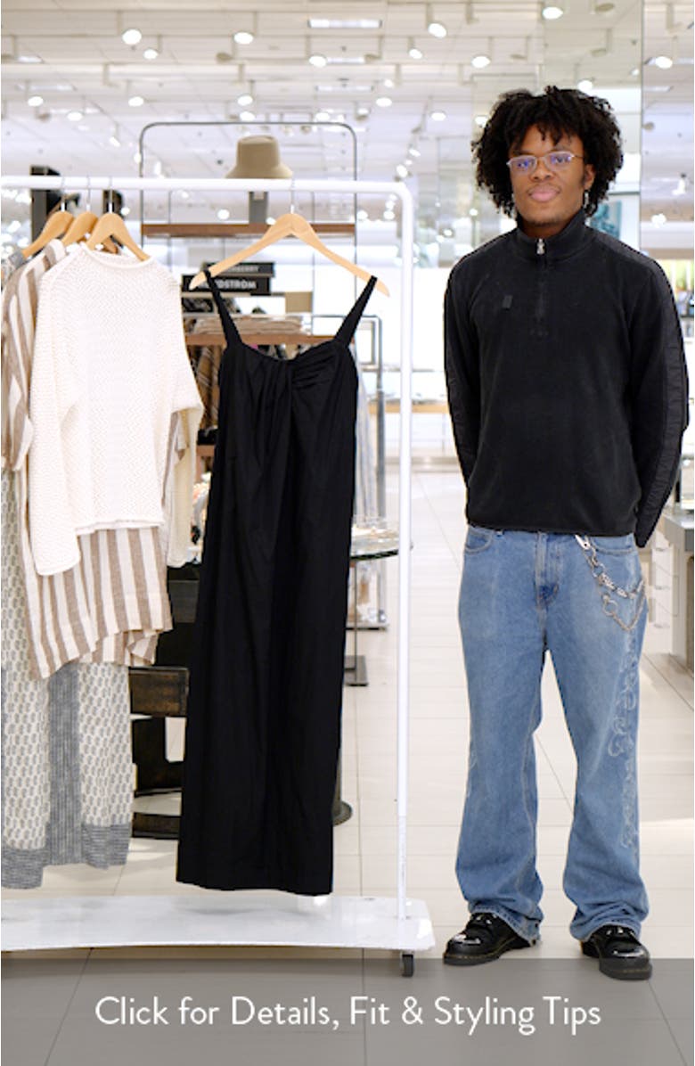 Pleated Sleeveless Poplin Maxi Dress, sales video thumbnail