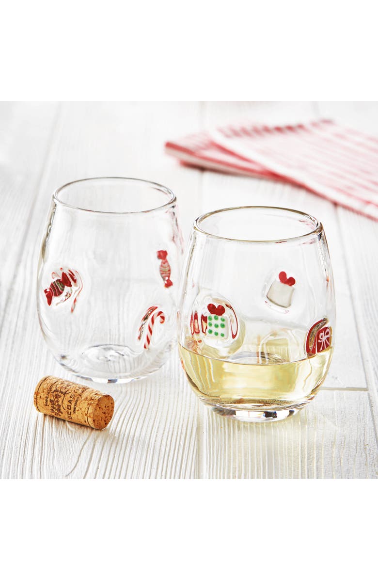 tag Multicolor Stemless Glass Drinkware for Bar and Christmas, Alternate, color, Multicolored