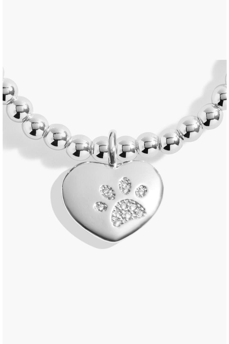 A Little 'Pets Leave Pawprints On Our Hearts' Bracelet In Silver Plating, Alternate, color, Metallic Silver