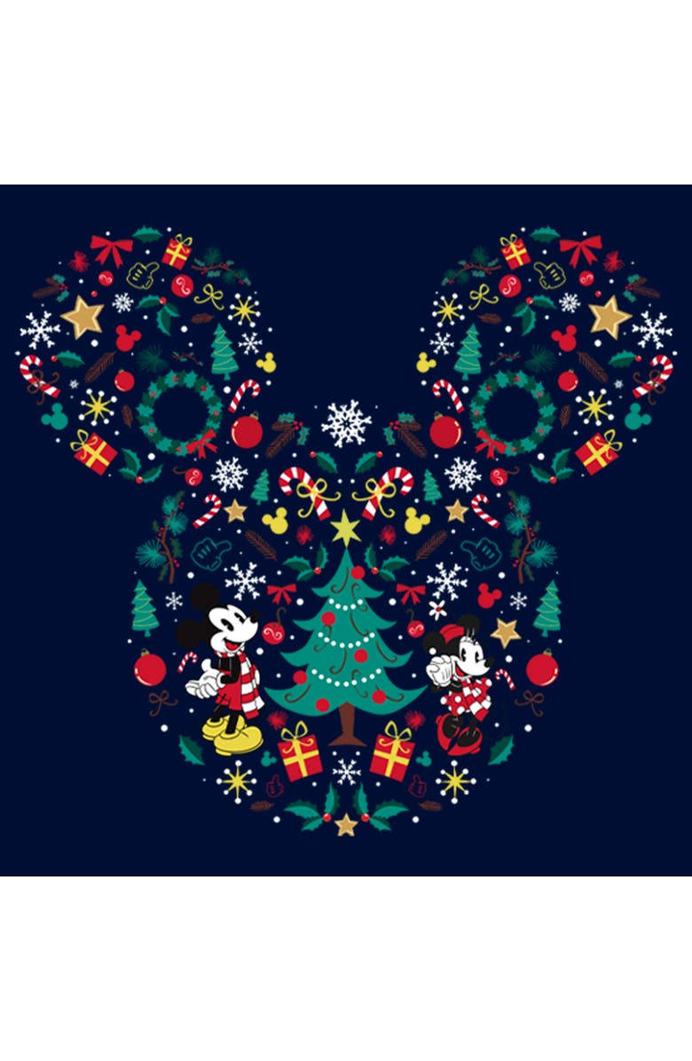 Mickey & Friends Boy's Mickey & Friends Christmas Wonderland Icon Collage  Graphic T-Shirt, Alternate, color, Navy Blue