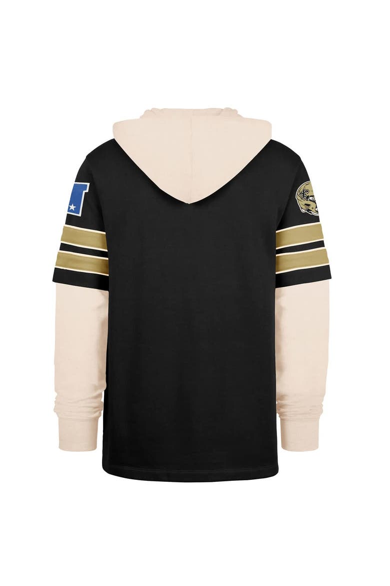 Men's '47  Black New Orleans Saints Split Zone Cornerback Duo Hoodie, Alternate, color, Black