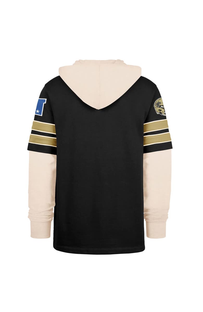 '47 Men's '47  Black New Orleans Saints Split Zone Cornerback Duo Hoodie, Alternate, color, Black