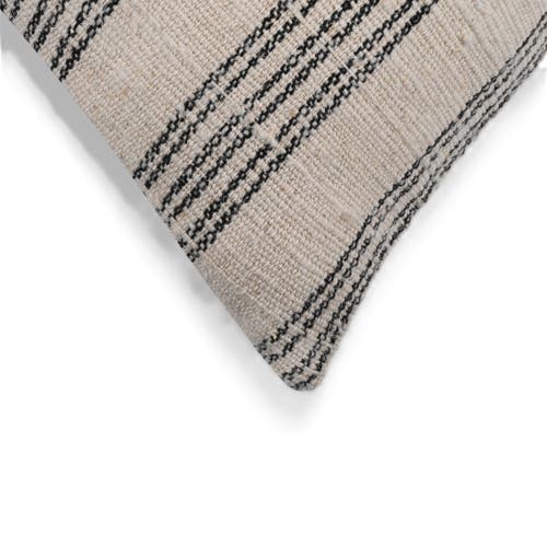 Naki & Ssam Natural Harmony Cotton Nettle Stripe Throw Pillow In Brown