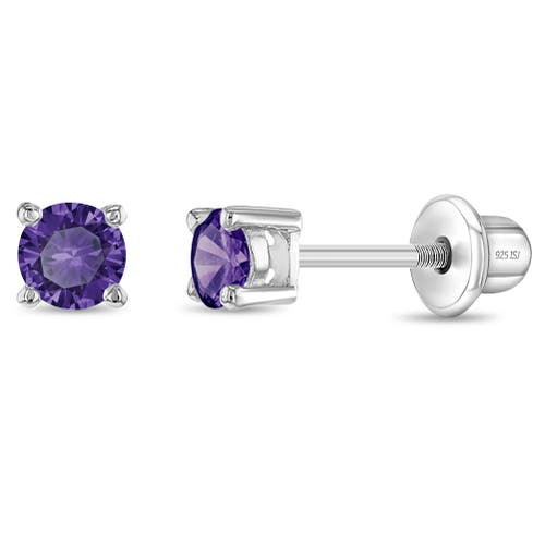 In Season Jewelry Traditional Prong Set Earrings in Purple at Nordstrom