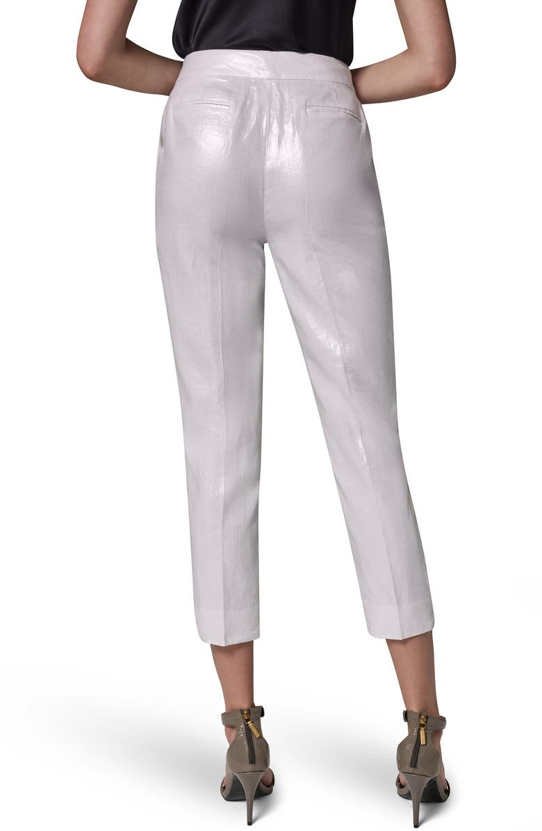 Donna Karan New York Metallic Linen Crop Pants, Alternate, color, 