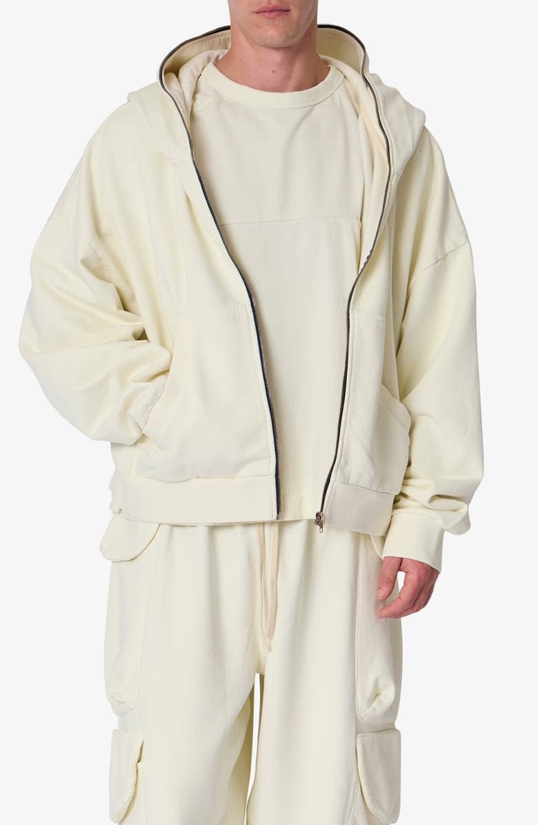 mnml Oversize Zip Hoodie, Main, color, Off White