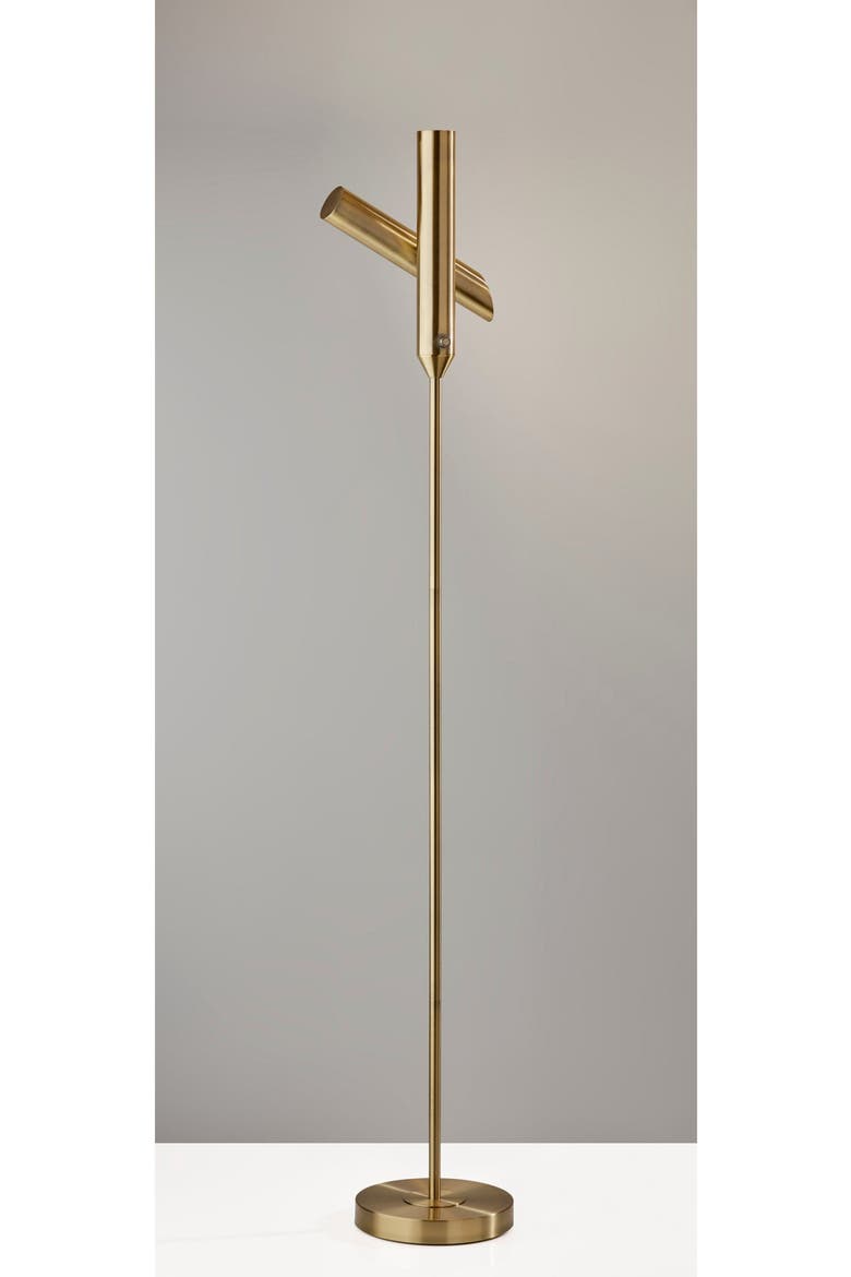 Vega LED Torchiere Floor Lamp, Alternate, color, ANTIQUE BRASS