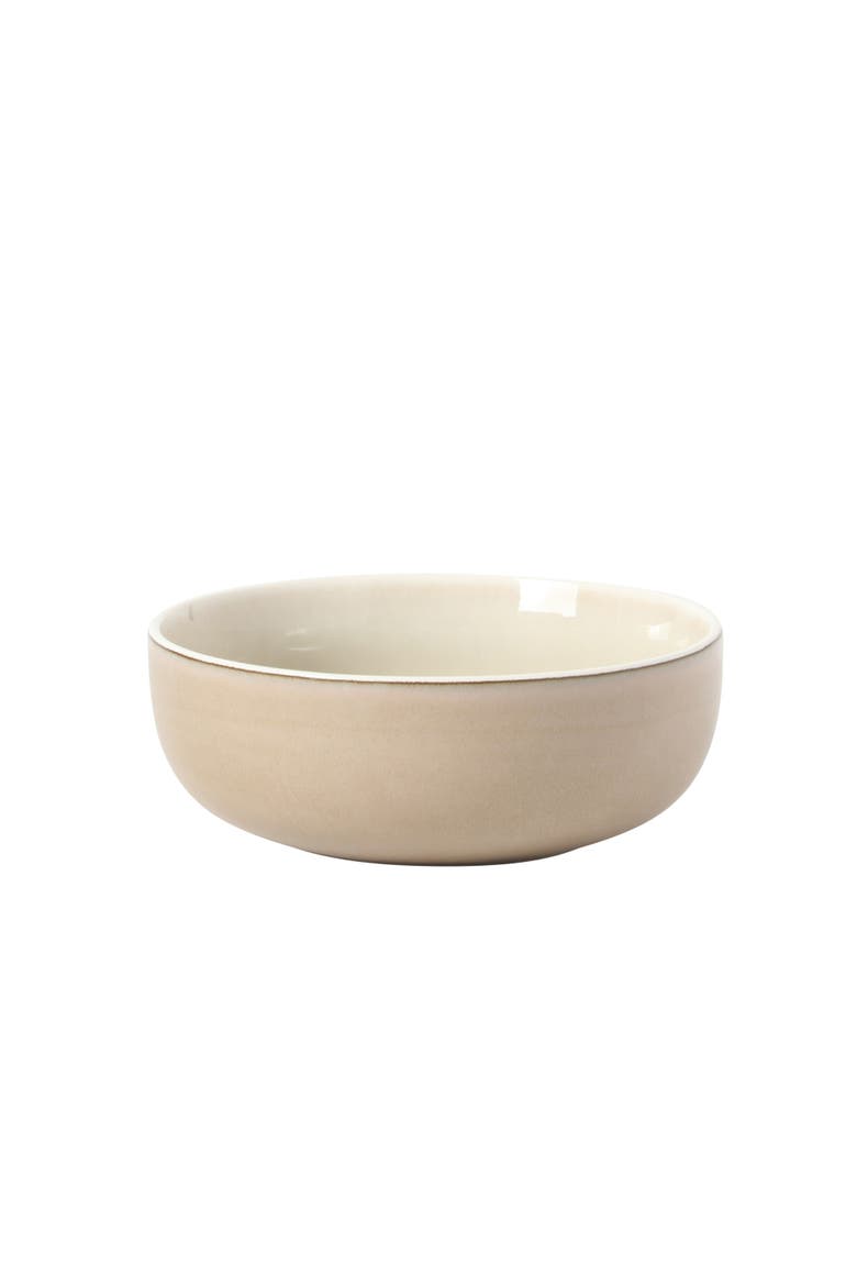 Island Bay New Bone China Dinnerware Set, Reactive Glaze Plates and Bowls, Alternate, color, Cream
