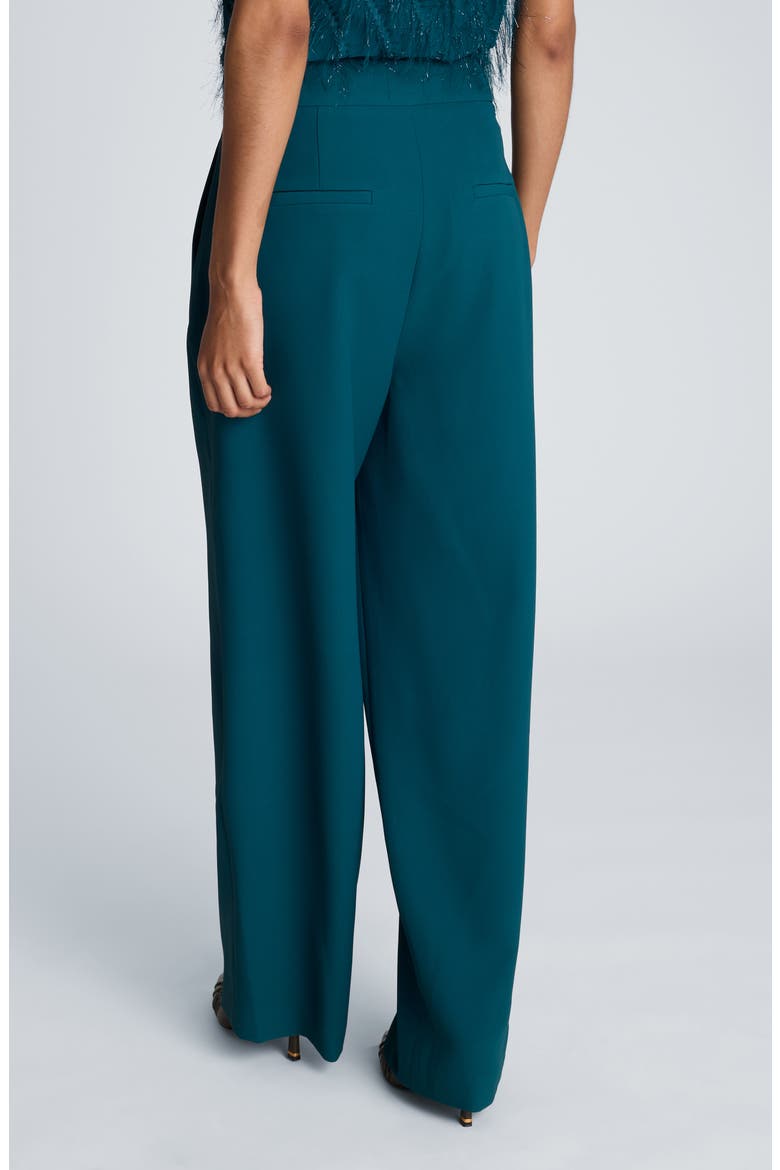Asymmetrical Crossover Wide Leg Pants, Alternate, color, TEAL DUSK