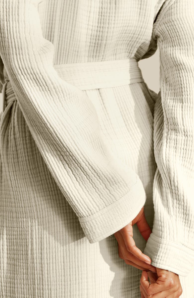 Boll & Branch Dream Rib Organic Cotton Robe, Alternate, color, Mist