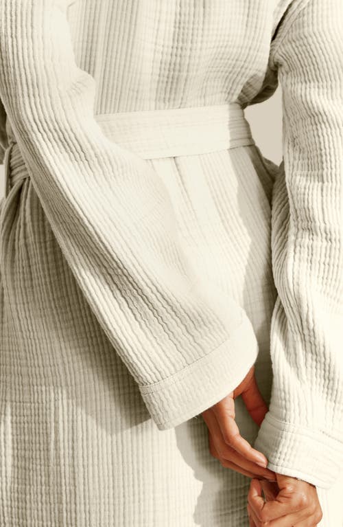 Boll & Branch Dream Rib Organic Cotton Robe In Mist