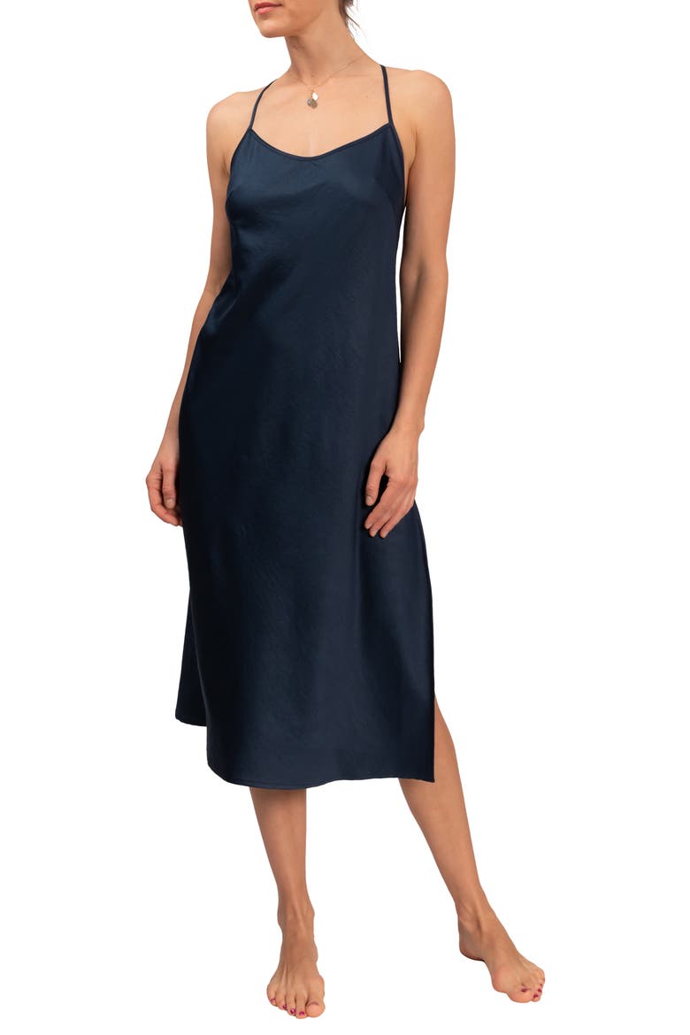 Sloan T-Back Midi Nightgown, Main, color, INKY BLUE