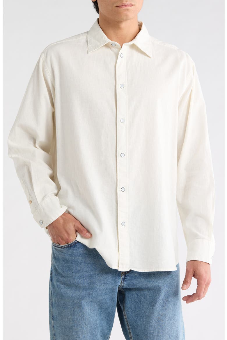 Mateo Long Sleeve Button Front Shirt, Main, color, WHITE