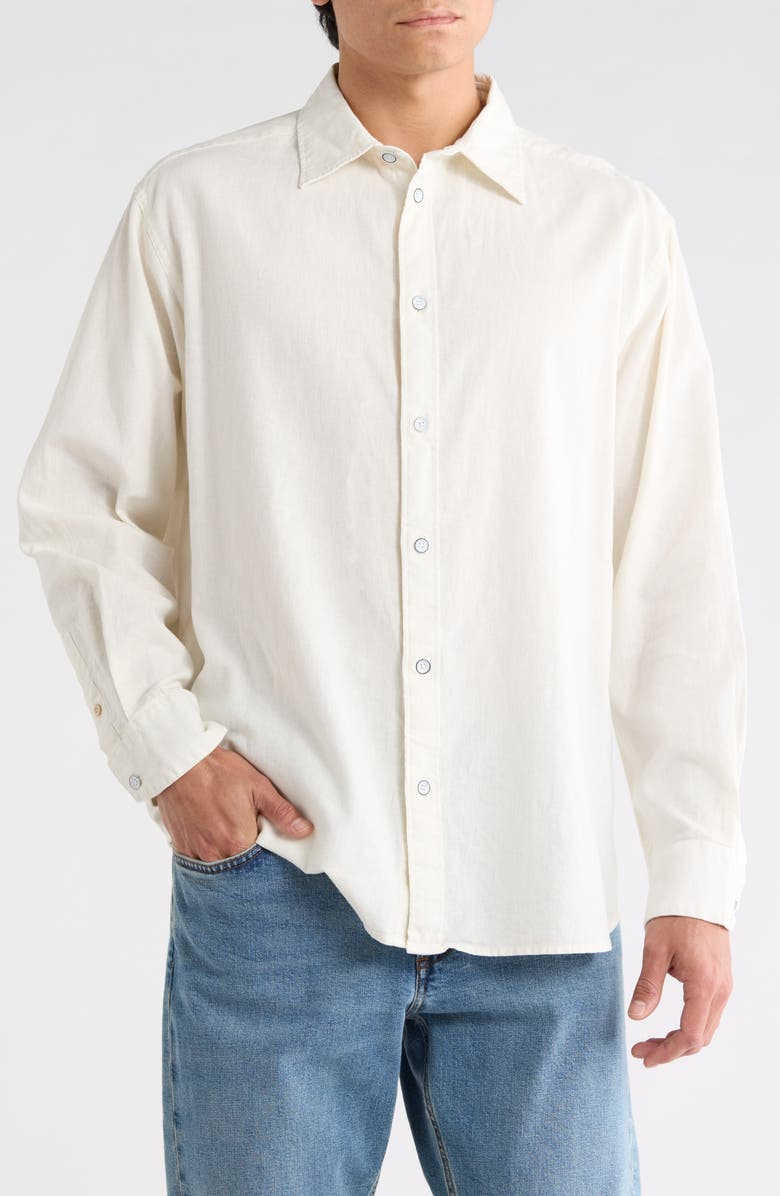 rag & bone Mateo Long Sleeve Button Front Shirt, Main, color, White