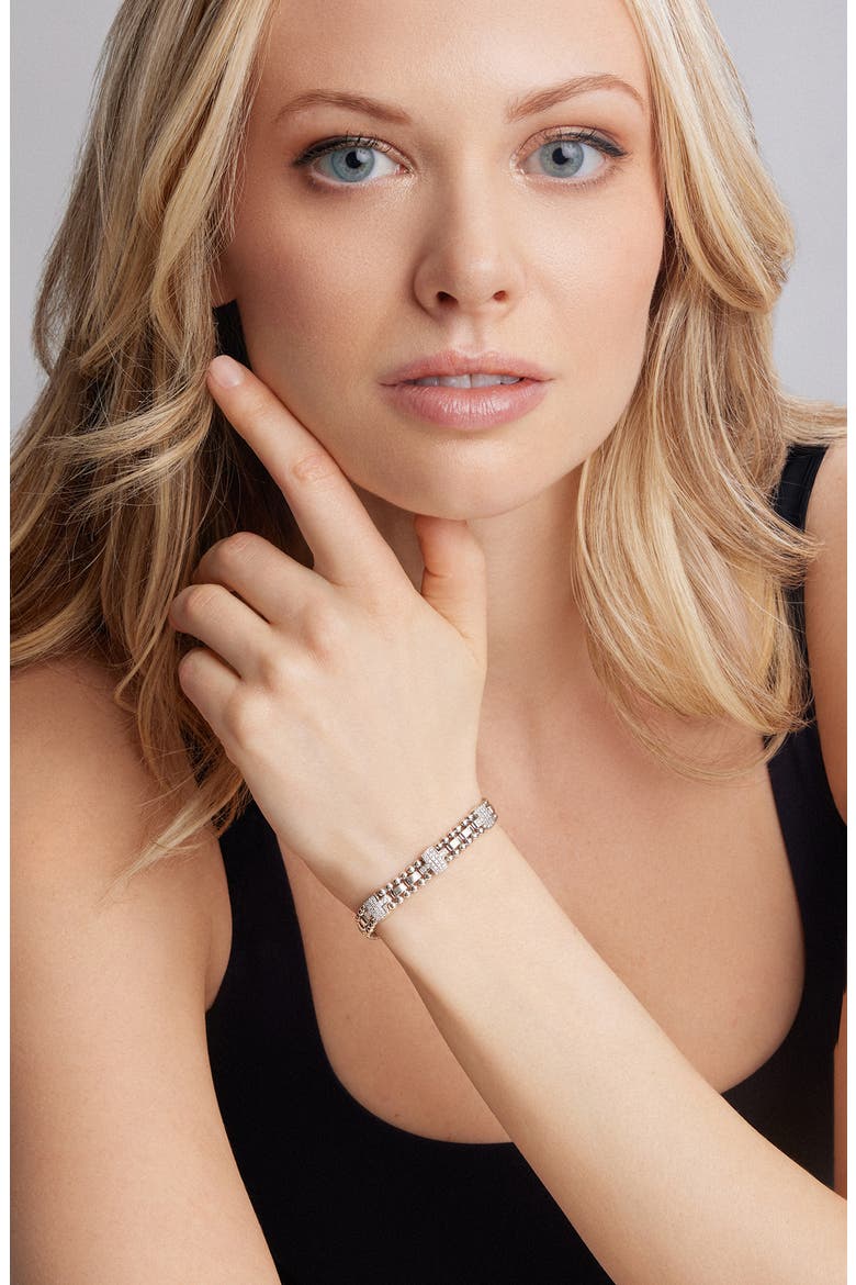 Caviar Spark Diamond Station Bracelet, Alternate, color, SILVER/ DIAMOND