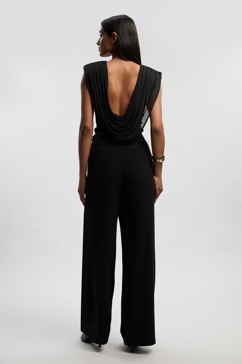 Tailored Crepe Buckle Trousers, Alternate, color, Black