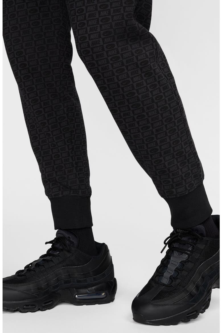 Club Brushed Fleece Joggers, Alternate, color, OFF NOIR/ BLACK