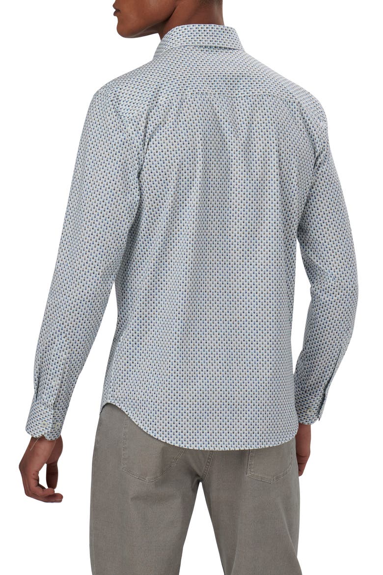 James OoohCotton® Double Dot Print Button-Up Shirt, Alternate, color, CHALK