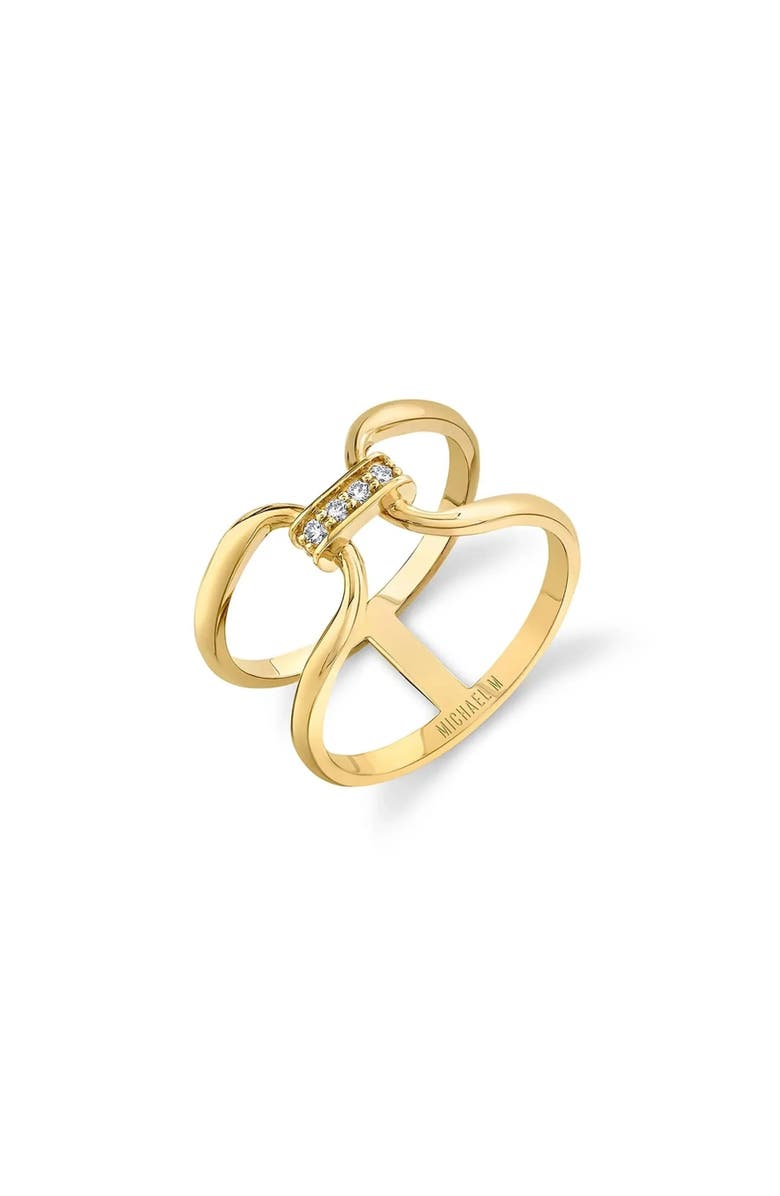 Michael M Linked At Last Ring, Main, color, Yellow Gold