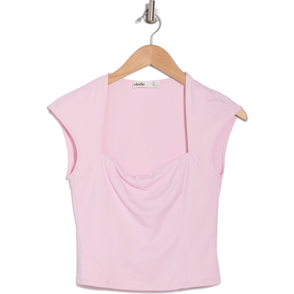 Elodie Double Lined Square Neck T-shirt In Baby Pink
