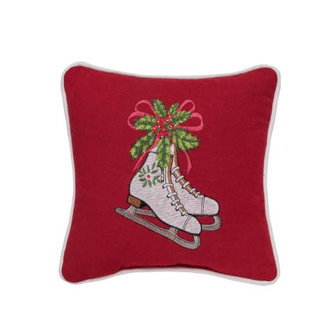 Skated and Holy Christmas Throw Pillow, 10" x 10"