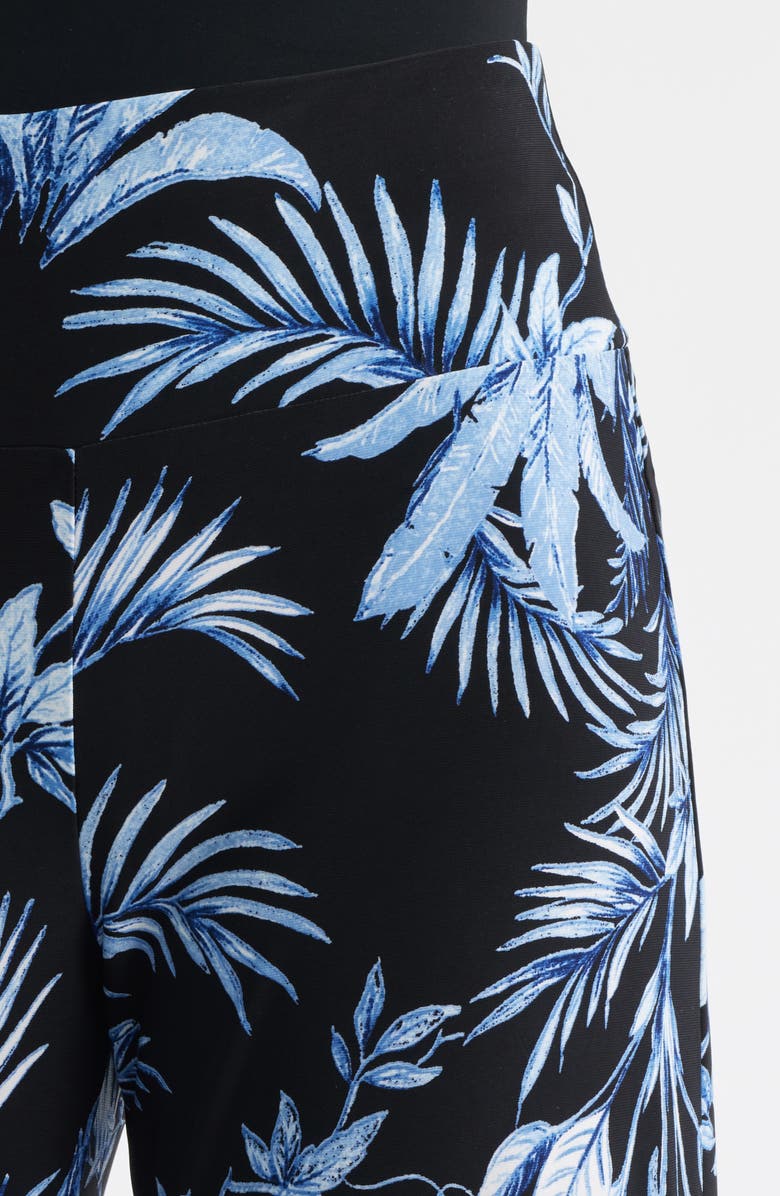 Anne Klein Pull-On Wide Leg Pants, Alternate, color, Anne Black Multi