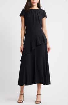 Caslon® Cap Sleeve Ruffle Dress