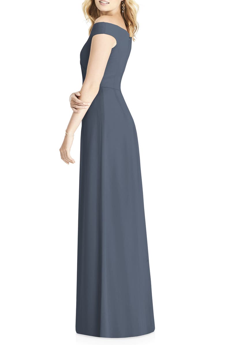 Social Bridesmaids Off the Shoulder Chiffon A-Line Gown, Alternate, color, 