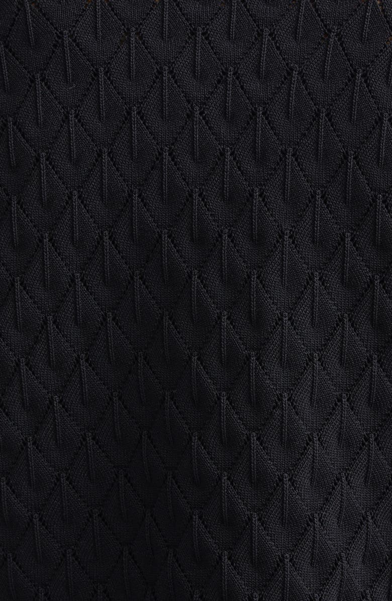 Lela Rose Diamond Pointelle Bolero, Alternate, color, Black