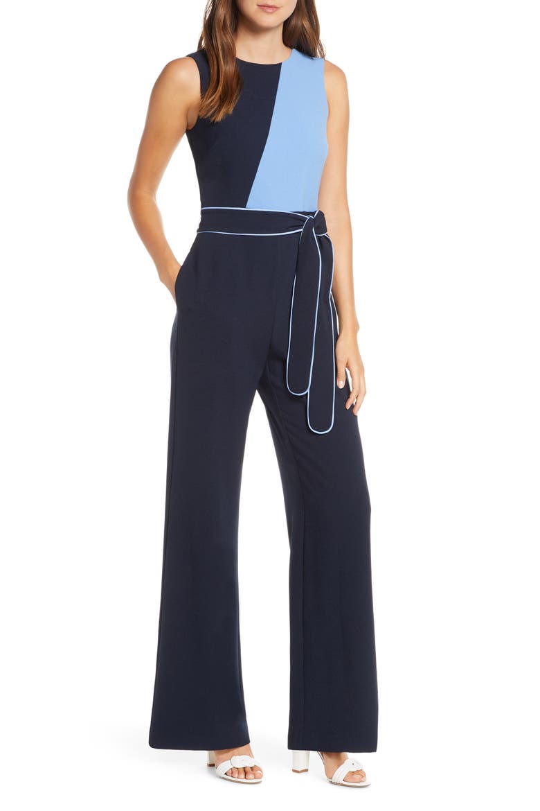 Colorblock Jumpsuit, Main, color, NAVY/ MULTI