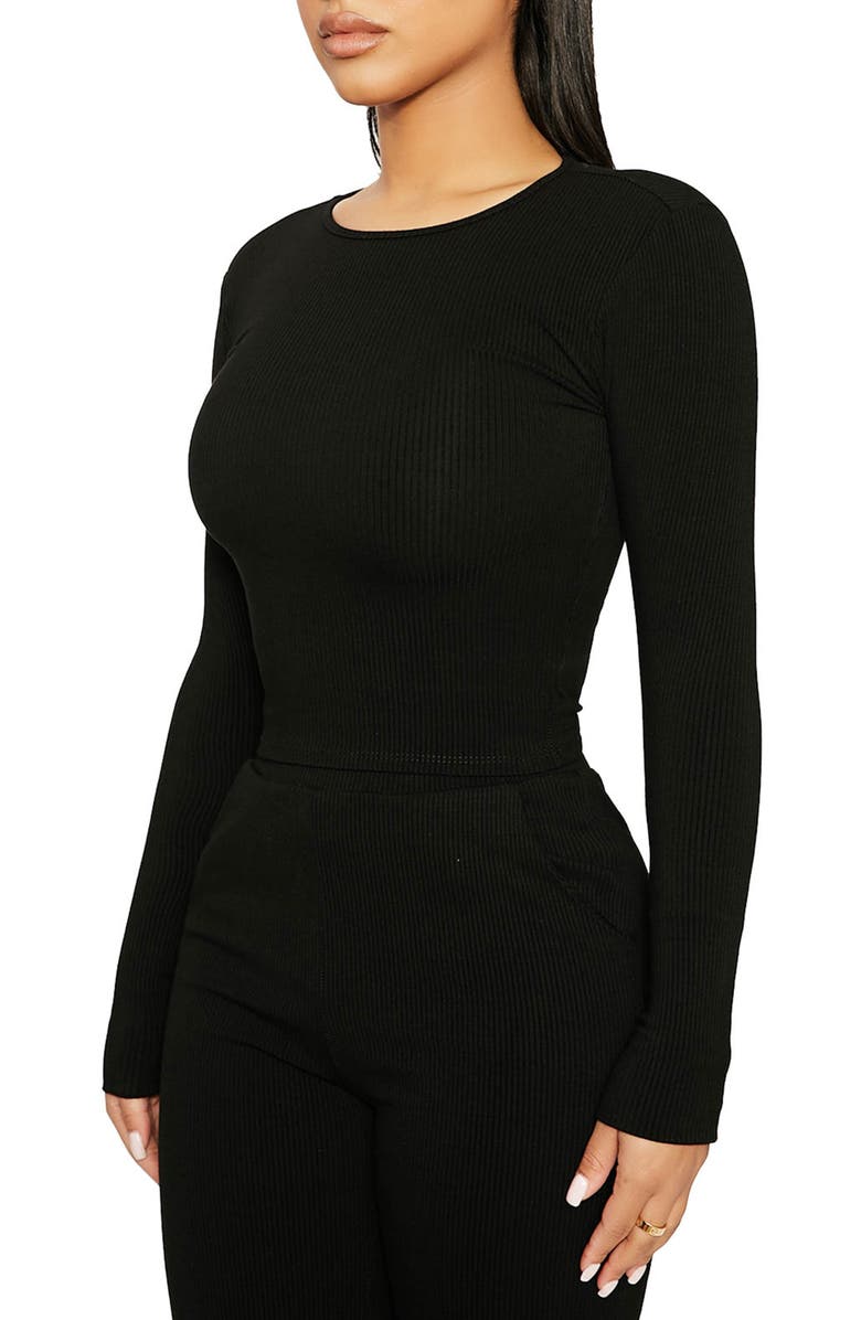 Naked Wardrobe Snatched to the T Long Sleeve Top, Alternate, color, 